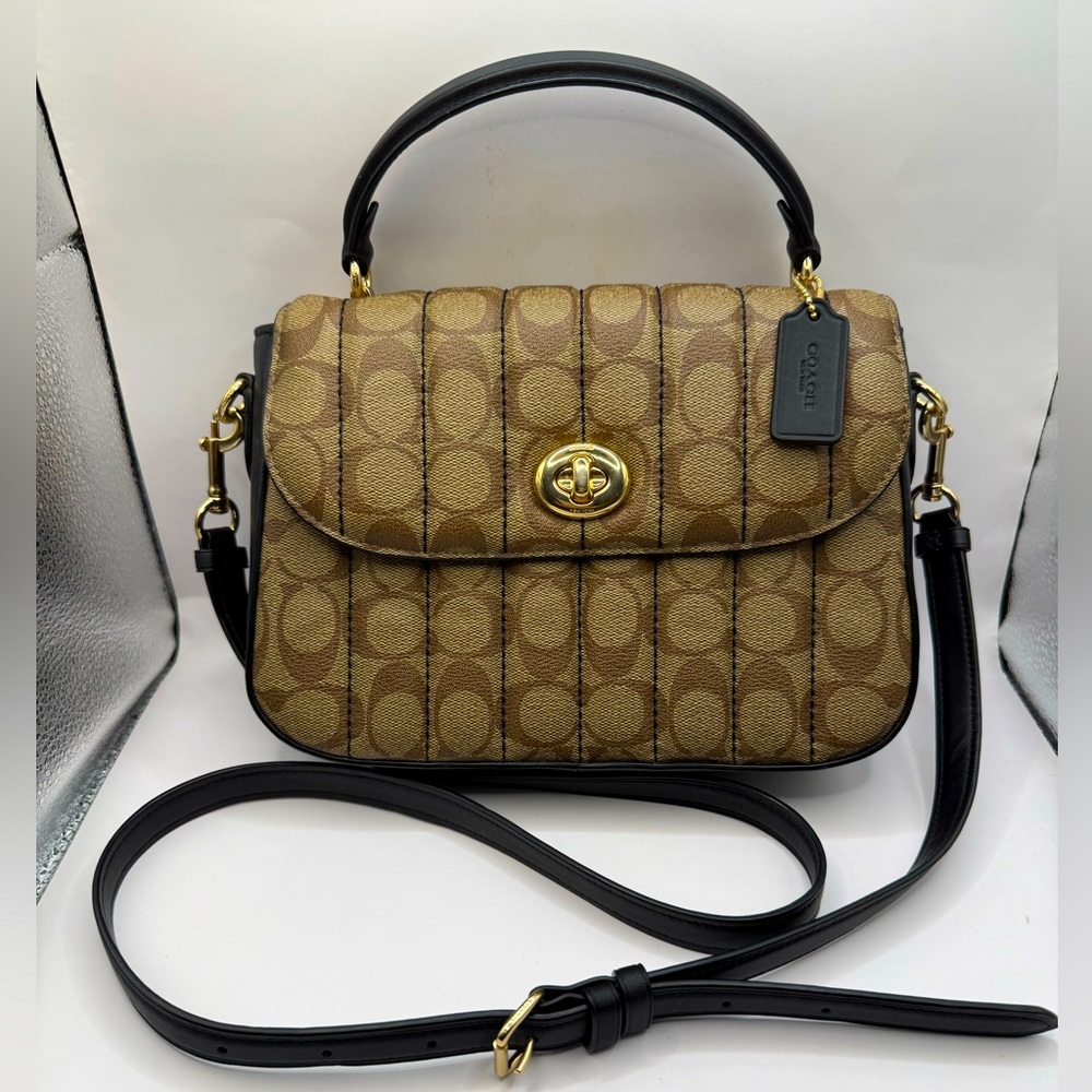 Coach Marlie Top Handle Satchel In Signature Canvas With Quilting C5645